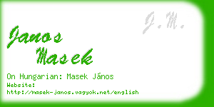 janos masek business card