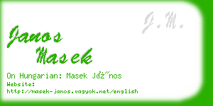 janos masek business card